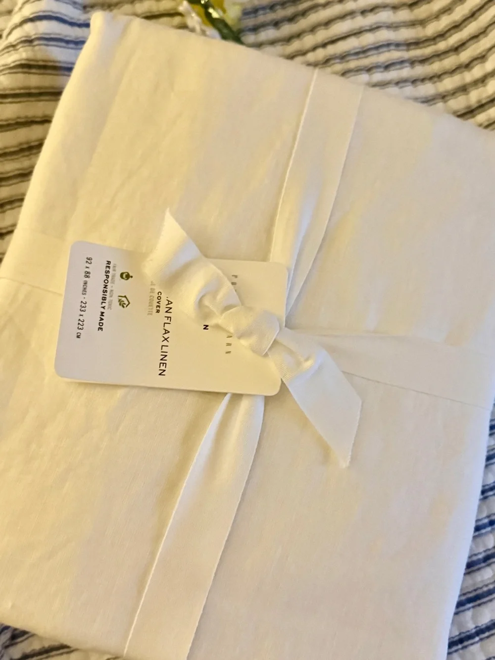 ⭐️Pottery Barn Belgian Flax Linen Full/Queen White Duvet⭐️BEST SELLER